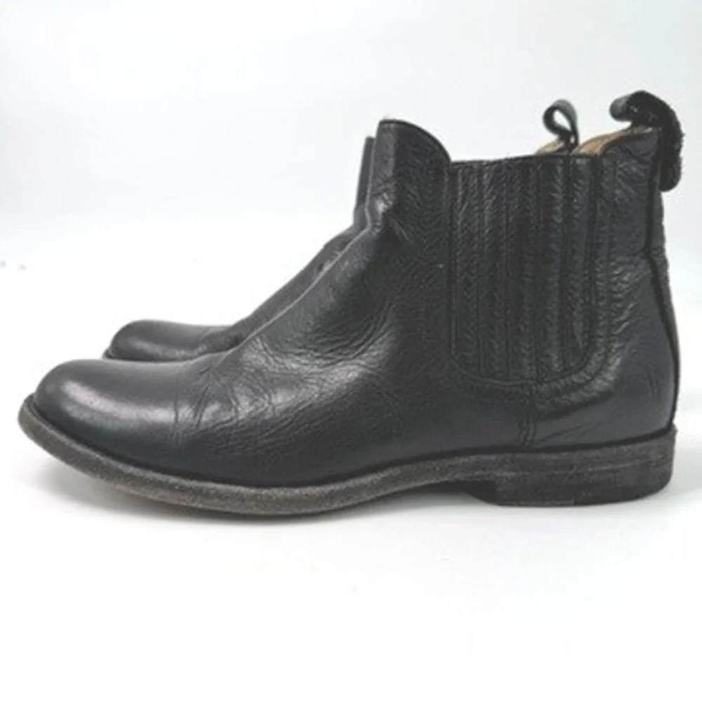 Frye Phillip Chelsea Boots Women 8 Black Leather Indie Western Goth Grunge Moto